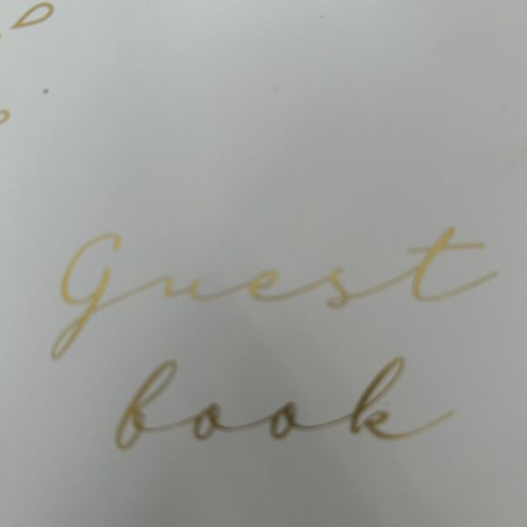 Guest Book White Gold 50 Page 7 X 9 inch Wedding Anniversary Celebration Party - Picture 7 of 13